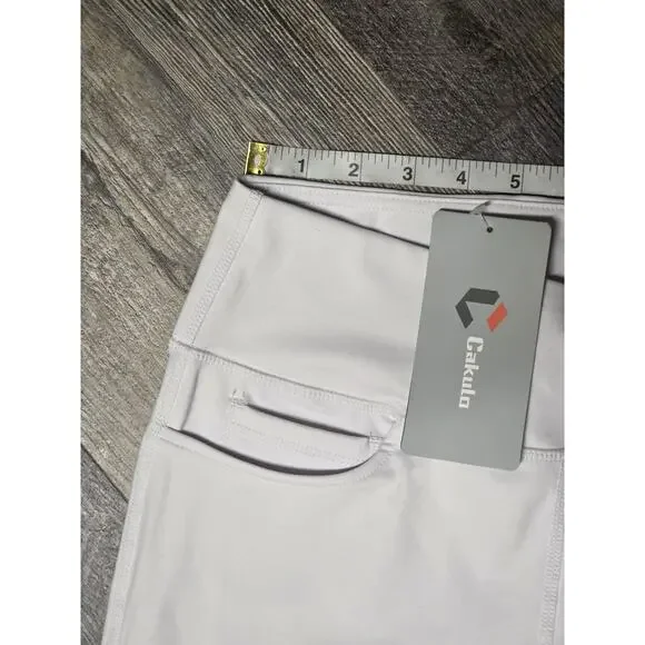 Cakulo NWT White Cropped Capri Yoga Pants Size S Small Stretch Active Golf - Picture 3 of 6